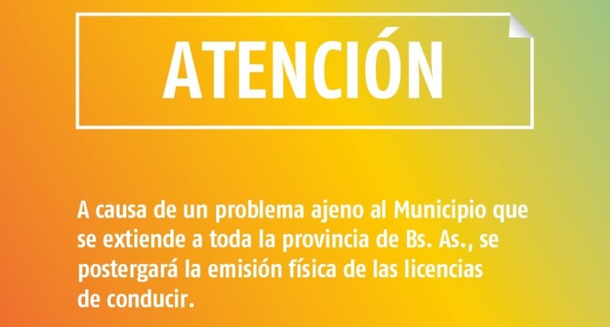 EN ENERO NO IMPRIMEN LICENCIAS DE CONDUCIR