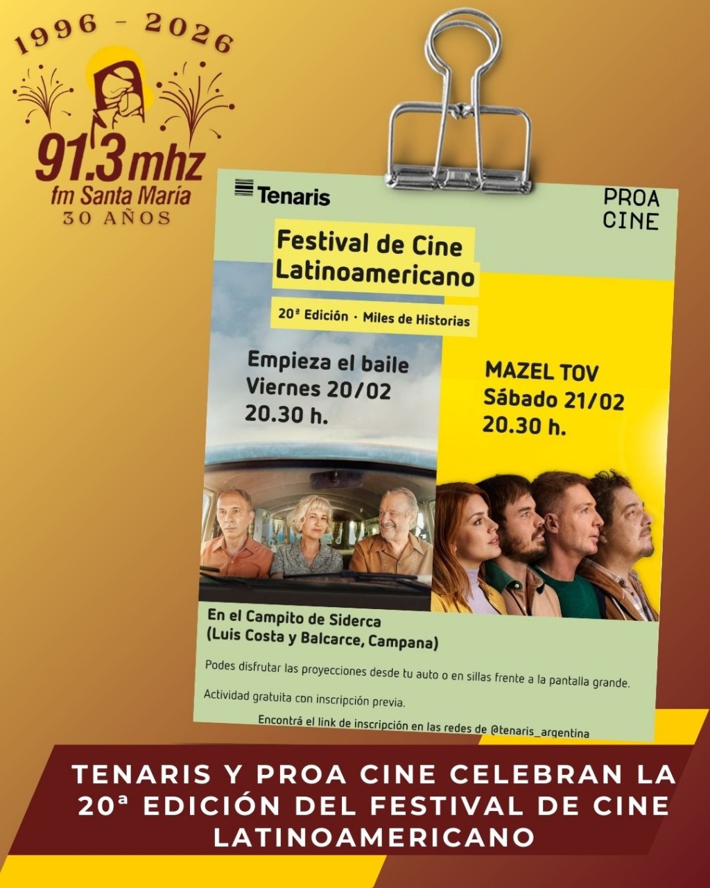 20° EDICIÓN DEL FESTIVAL DE CINE LATINOAMERICANO