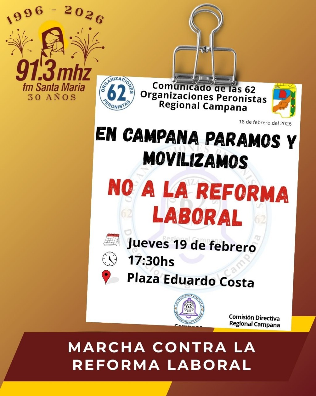 PARO Y MOVILIZACIÓN EN CAMPANA