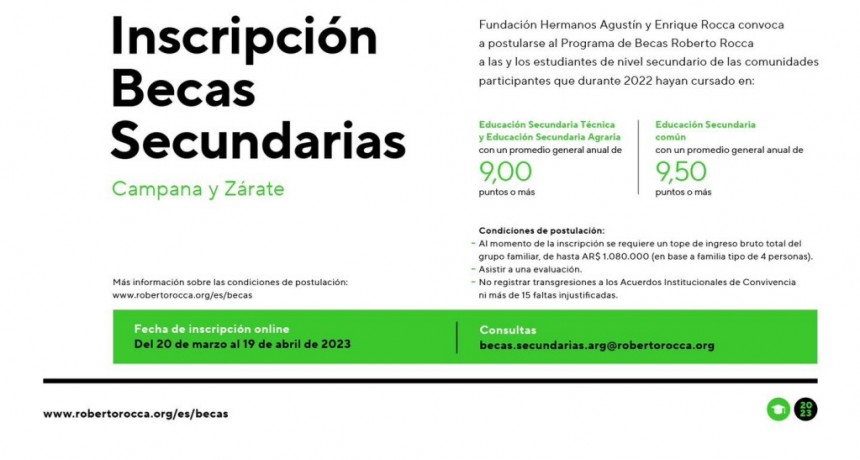 BECAS ESTUDIANTILES ROBERTO ROCCA