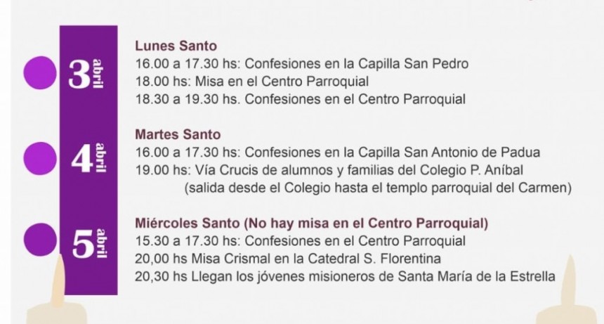 CELEBRACIONES DE SEMANA SANTA EN LA PARROQUIA DEL CARMEN