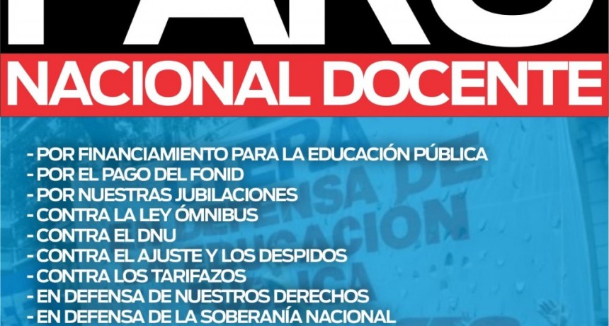 LOS DOCENTES SE SUMAN AL PARO GENERAL