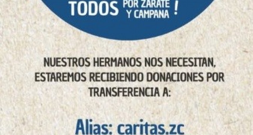 CÁRITAS DIOCESANA AYUDA EN LA EMERGENCIA