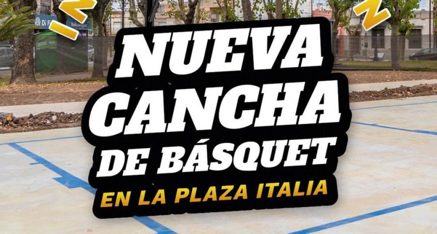 NUEVA CANCHA DE BÁSQUET EN LA PLAZA ITALIA