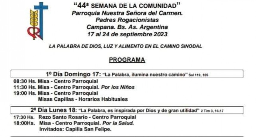 SEMANA DE LA COMUNIDAD