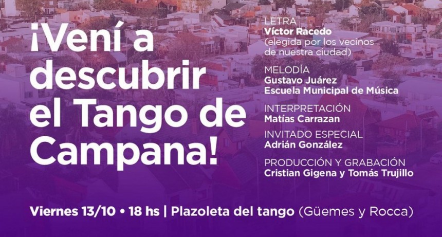 PRESENTARÁN EL TANGO DE CAMPANA