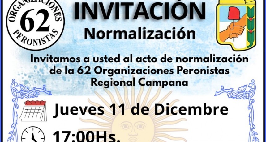 62 ORGANIZACIONES PERONISTAS DE CAMPANA
